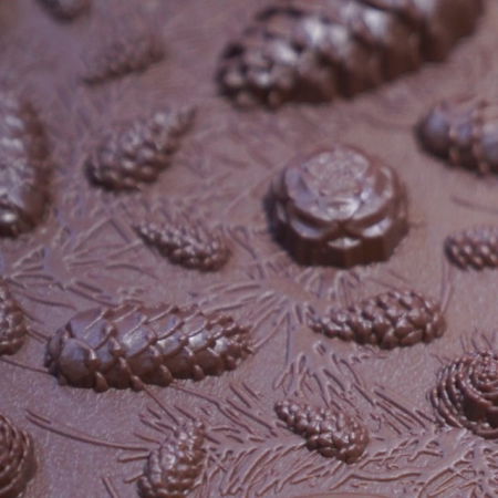 Covoras ortopedic, senzorial, set puzzle, 8 piese, model Pinecones, textura rigida, Multicolor [6]