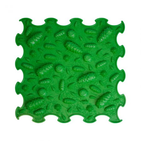Covoras ortopedic, senzorial, set puzzle, 8 piese, model Pinecones, textura rigida, Multicolor [3]