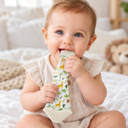 Jucarii copii si jocuri educative - Cravata bebelusi cu accesoriu de dentitie BabyJem, Diverse culori