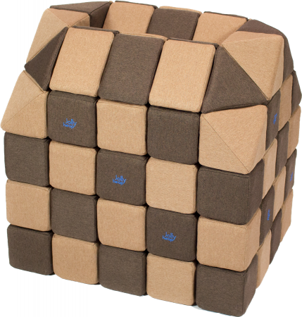 Cuburi CREATIVE Magnetice, JollyHeap, 100 cuburi, Bej-Maro [0]