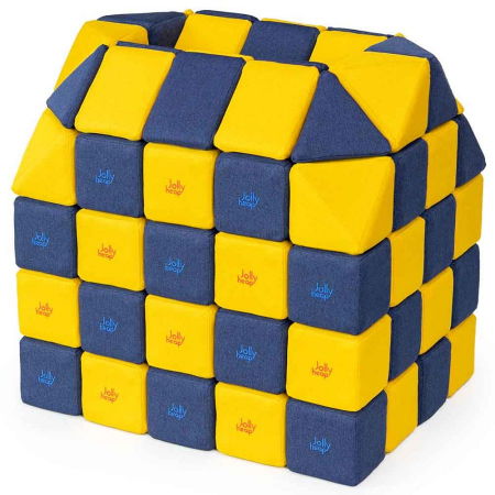 Cuburi CREATIVE Magnetice, JollyHeap, 100 cuburi, Galben-Albastru [0]