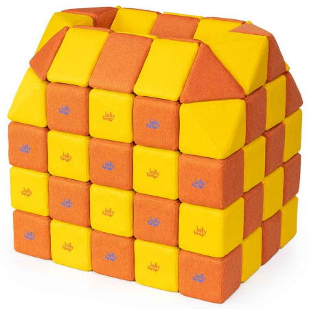 Cuburi CREATIVE Magnetice, JollyHeap, 100 cuburi, Galben-Portocaliu [0]