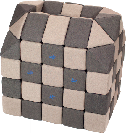 Cuburi CREATIVE Magnetice, JollyHeap, 100 cuburi, Gri-Gri Inchis [0]