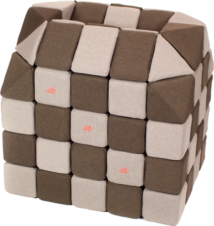 Cuburi CREATIVE Magnetice, JollyHeap, 100 cuburi, Gri-Maro [0]