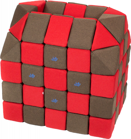 Cuburi CREATIVE Magnetice, JollyHeap, 100 cuburi, Rosu-Maro [0]