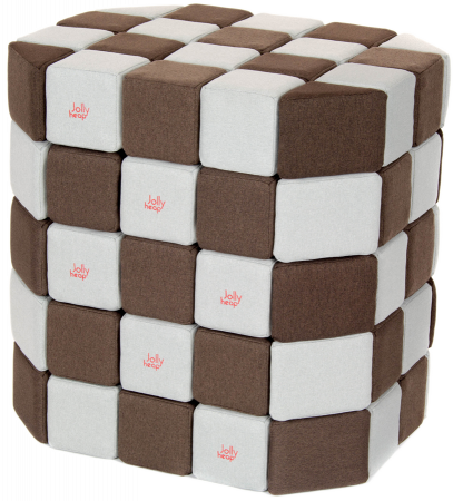 Cuburi Magnetice Basic de joaca, JollyHeap, 100 cuburi, Alb Fildes-Maro [0]