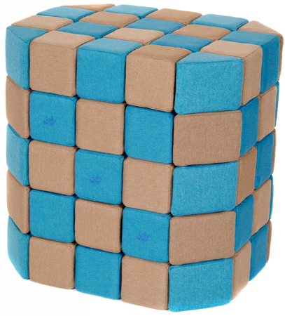 Cuburi Magnetice Basic de joaca, JollyHeap, 100 cuburi, Bej-Bleu [0]