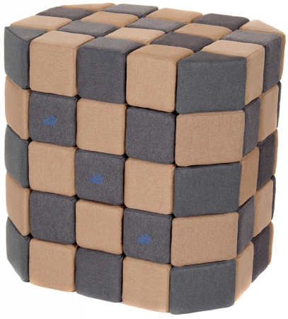 Cuburi Magnetice Basic de joaca, JollyHeap, 100 cuburi, Bej-Gri Inchis [0]