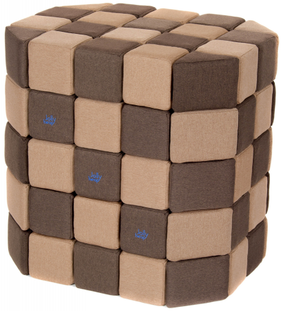 Cuburi Magnetice Basic de joaca, JollyHeap, 100 cuburi, Bej-Maro [0]