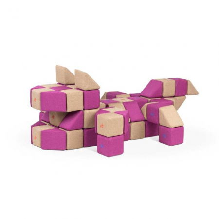 Cuburi Magnetice de joaca, JollyHeap BASIC, 100 cuburi - 2 forme, Diverse culori [9]