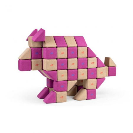 Cuburi Magnetice de joaca, JollyHeap BASIC, 100 cuburi - 2 forme, Diverse culori [8]