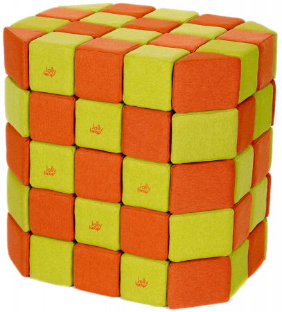 Cuburi Magnetice de joaca, JollyHeap BASIC, 100 cuburi - 2 forme, Diverse culori [0]