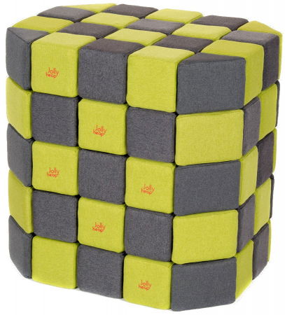 Cuburi Magnetice de joaca, JollyHeap BASIC, 100 cuburi - 2 forme, Diverse culori [0]