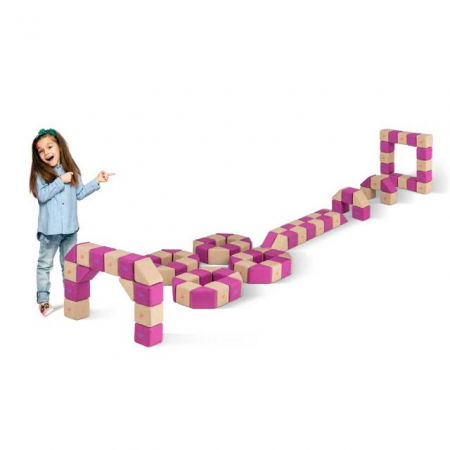 Cuburi Magnetice de joaca, JollyHeap BASIC, 100 cuburi - 2 forme, Diverse culori [6]