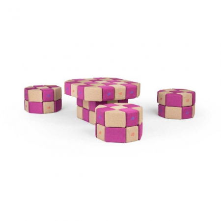 Cuburi Magnetice de joaca, JollyHeap BASIC, 100 cuburi - 2 forme, Diverse culori [7]