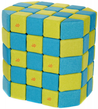 Cuburi Magnetice de joaca, JollyHeap BASIC, 100 cuburi - 2 forme, Diverse culori [0]