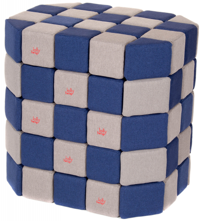 Cuburi Magnetice Basic de joaca, JollyHeap, 100 cuburi, Gri-Albastru [0]