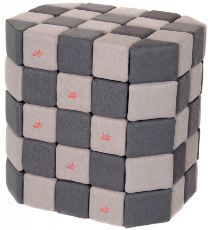 Cuburi Magnetice Basic de joaca, JollyHeap, 100 cuburi, Gri-Gri Inchis [0]