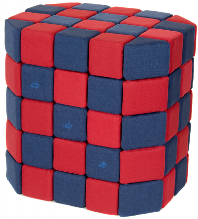 Cuburi Magnetice Basic de joaca, JollyHeap, 100 cuburi, Verde-Albastru [0]