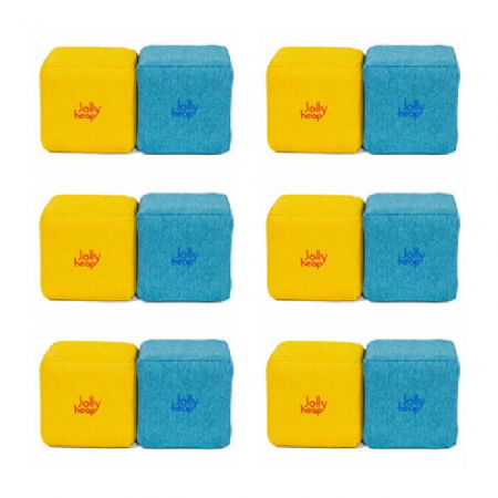 Cuburi Magnetice de constructie, JollyHeap Mini, 24 cuburi, Galben-Bleu [16]