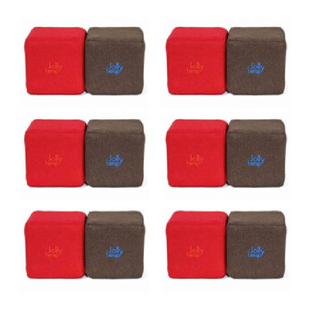 Cuburi Magnetice de constructie, JollyHeap Mini, 24 cuburi, Rosu-Maro [12]