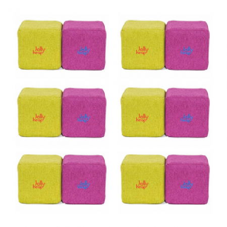 Cuburi Magnetice de constructie, JollyHeap Mini, 24 cuburi, Verde-Roz [12]