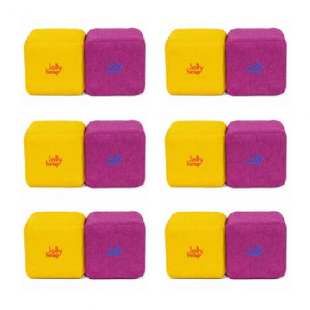 Cuburi Magnetice de constructie, JollyHeap Mini, 24 cuburi, Galben-Roz [14]