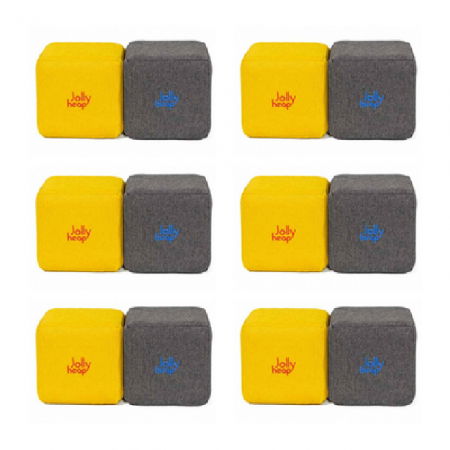 Cuburi Magnetice de constructie, JollyHeap Mini, 24 cuburi, Galben-Gri Inchis [11]