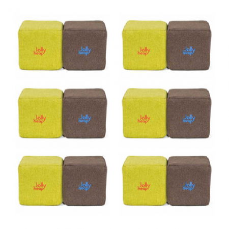 Cuburi Magnetice de constructie, JollyHeap Mini, 24 cuburi, Verde-Maro [12]
