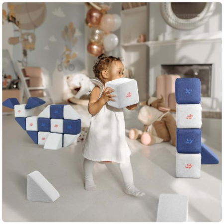 Cuburi Magnetice de constructie, JollyHeap MINI, 24 cuburi, Diverse culori [2]