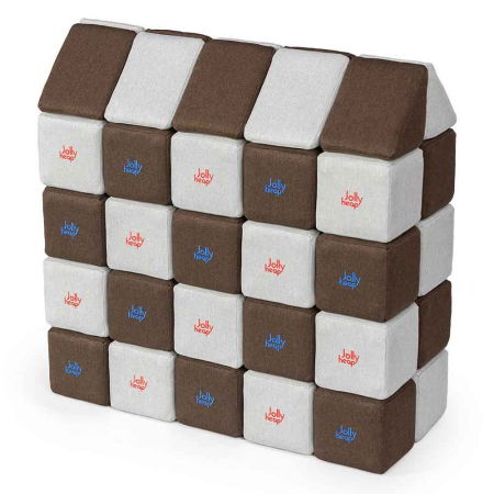 Cuburi Magnetice, JollyHeap Medium, 50 cuburi,  Alb Fildes-Maro [0]