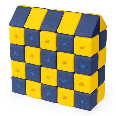 Cuburi Magnetice, JollyHeap Medium, 50 cuburi,  Galben-Albastru [0]