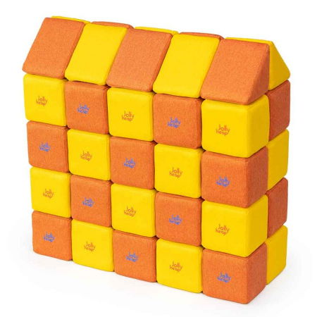 Cuburi Magnetice, JollyHeap Medium, 50 cuburi,  Galben-Portocaliu [0]