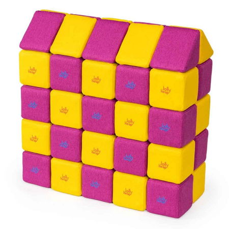 Cuburi Magnetice, JollyHeap Medium, 50 cuburi,  Galben-Roz [0]