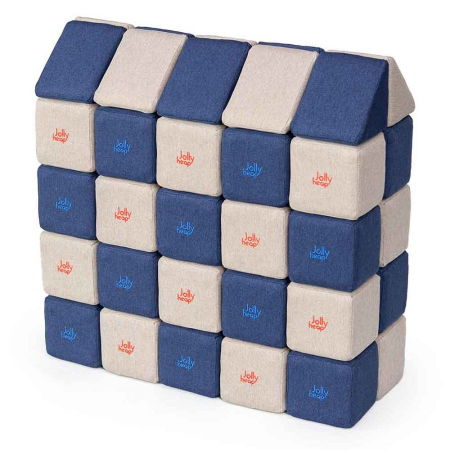 Cuburi Magnetice, JollyHeap Medium, 50 cuburi,  Gri-Albastru [0]