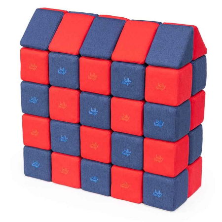 Cuburi Magnetice, JollyHeap Medium, 50 cuburi,  Rosu-Albastru [0]