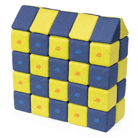 Cuburi Magnetice, JollyHeap Medium, 50 cuburi,  Verde-Albastru [0]