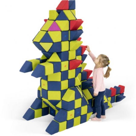 Cuburi magnetice JollyHeap® - Cuburi Magnetice pentru construit, JollyHeap FUN, 300 cuburi - 4 forme, Diverse Culori
