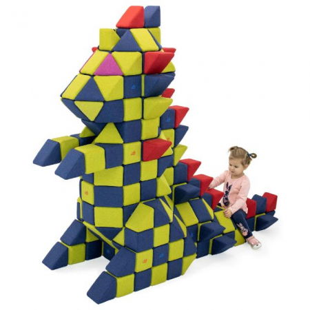 Cuburi Magnetice pentru construit, JollyHeap FUN, 300 cuburi - 4 forme, Diverse Culori [3]