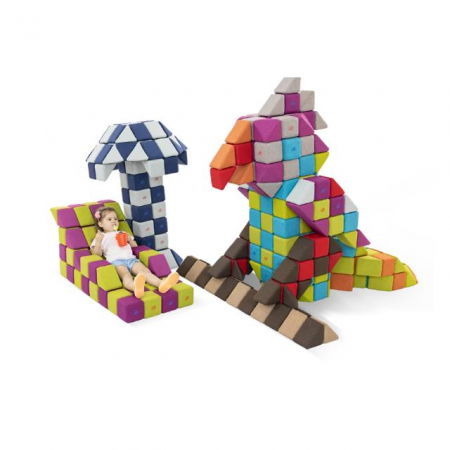 Cuburi Magnetice pentru construit, JollyHeap FUN, 300 cuburi - 4 forme, Diverse Culori [7]