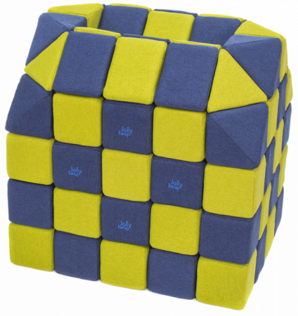 Cuburi magnetice JollyHeap® - Cuburi Magnetice pentru construit, JollyHeap FUN, 300 cuburi - 4 forme, Diverse Culori