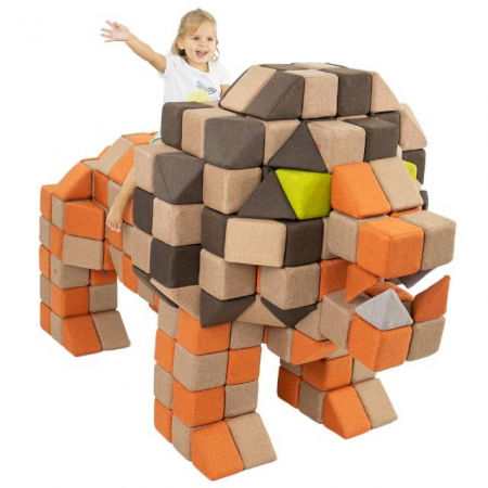 Cuburi Magnetice pentru construit, JollyHeap PARTY, 500 cuburi - 4 forme, Diverse Culori [9]