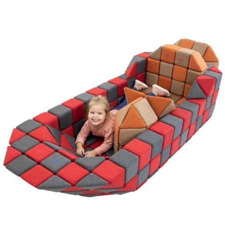 Cuburi Magnetice pentru construit, JollyHeap PARTY, 500 cuburi - 4 forme, Diverse Culori [11]