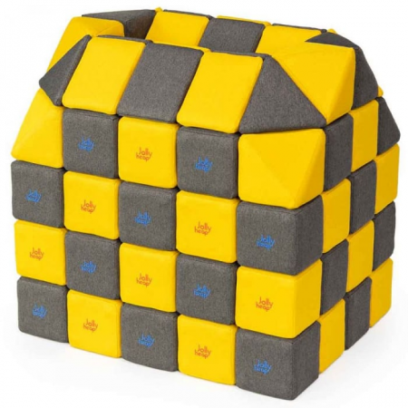 Cuburi Magnetice pentru construit, JollyHeap PARTY, 500 cuburi - 4 forme, Diverse Culori [0]