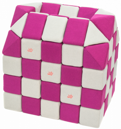 Cuburi Magnetice pentru construit, JollyHeap FUN, 300 cuburi - 4 forme, Diverse Culori [0]