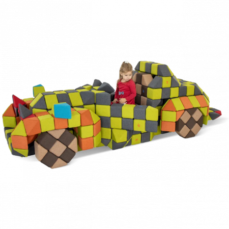 Cuburi Magnetice pentru construit, JollyHeap PARTY, 500 cuburi - 4 forme, Diverse Culori [4]