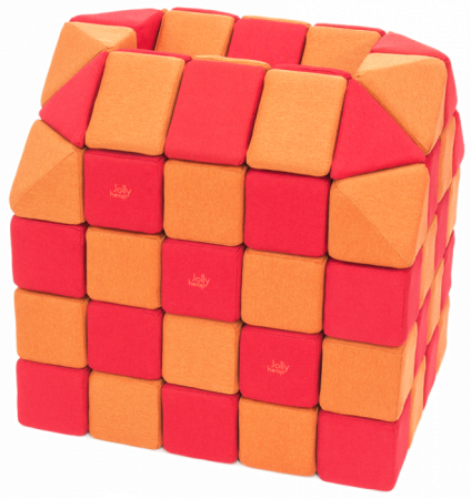 Cuburi Magnetice pentru construit, JollyHeap PARTY, 500 cuburi - 4 forme, Diverse Culori [0]