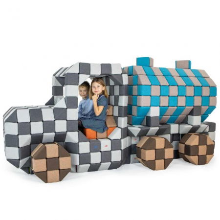 Cuburi Magnetice pentru construit, JollyHeap PARTY, 500 cuburi - 4 forme, Diverse Culori [2]