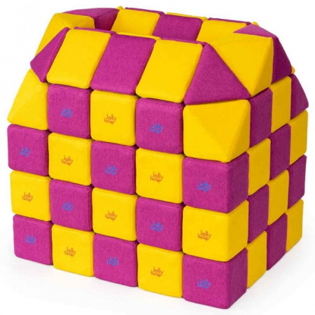 Cuburi Magnetice pentru construit, JollyHeap PARTY, 500 cuburi - 4 forme, Diverse Culori [0]