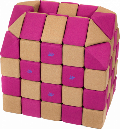 Cuburi Magnetice pentru construit, JollyHeap FUN, 300 cuburi - 4 forme, Diverse Culori [0]